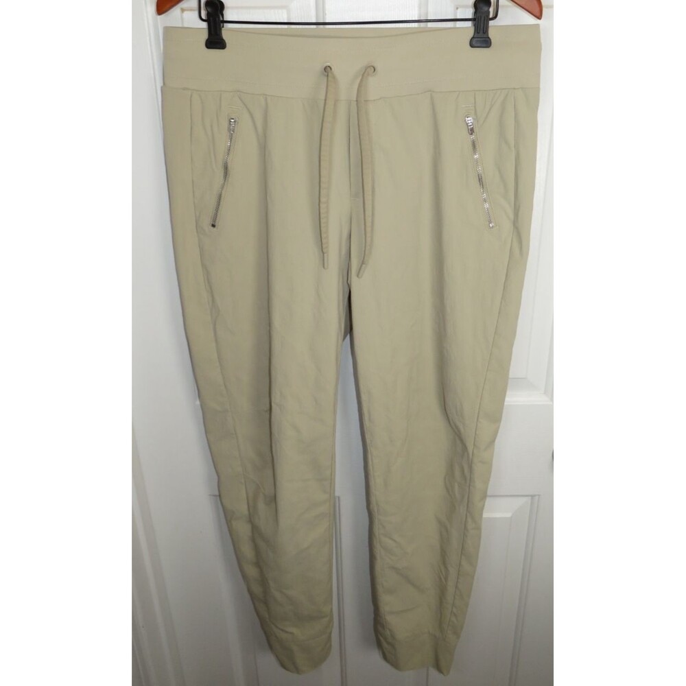 Athleta Trekkie North Jogger Pants Beige Drawstring Stretch Size 12 - Tall